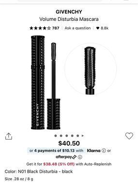 Givenchy Black Volume Disturbia Mascara - Black NWT